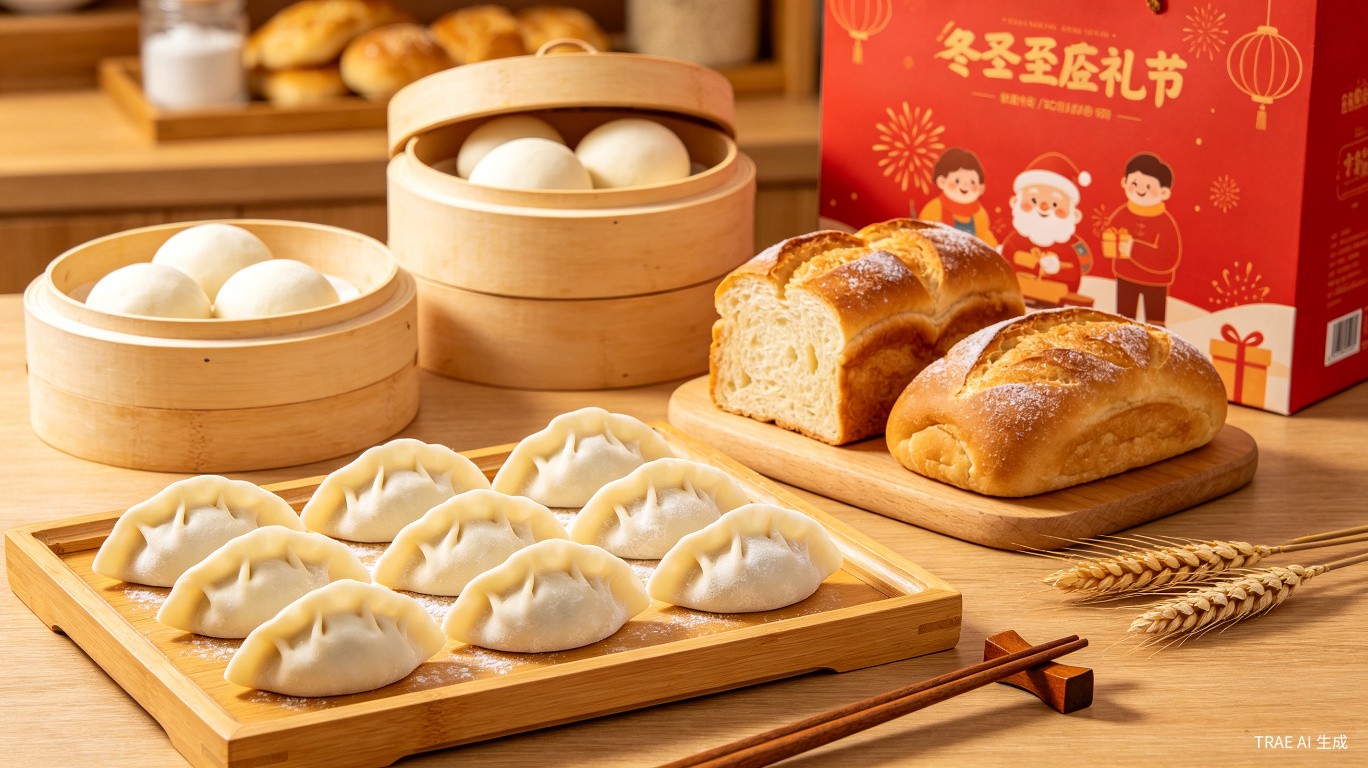 冬至烘焙店活动：饺子 + 面包组合，抢占冬至市场